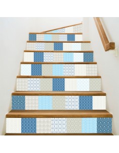 Kit 5 stickers motifs décoratifs contremarches d'escaliers