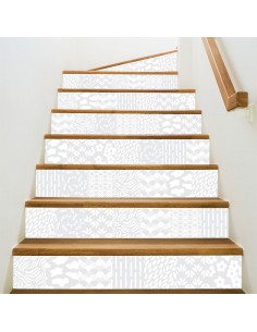 Kit 5 stickers motifs décoratifs contremarches d'escaliers