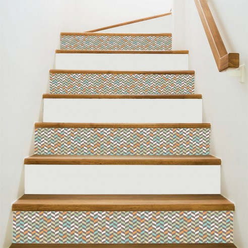 Kit 5 stickers motifs décoratifs contremarches d'escaliers