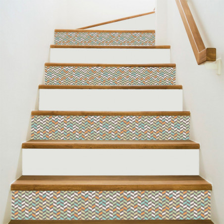 Kit 5 stickers motifs décoratifs contremarches d'escaliers