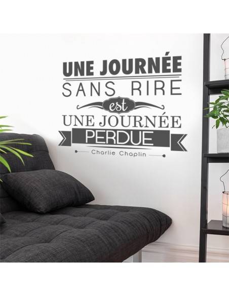 Sticker citation une journée sans rire est une journée perdue