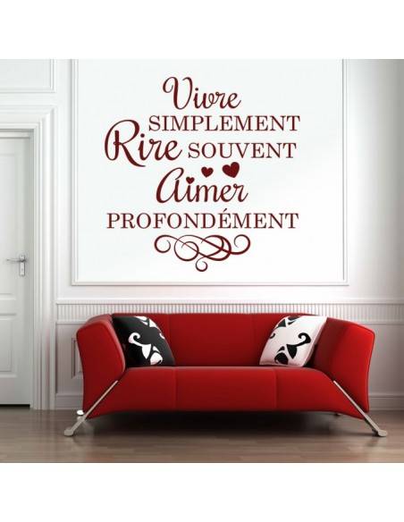 Sticker citation vivre simplement
