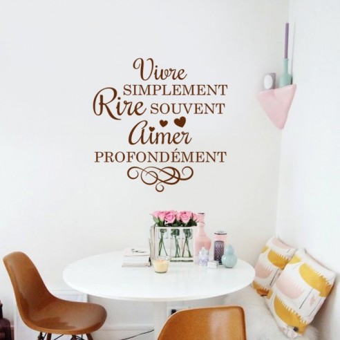 Sticker citation vivre simplement