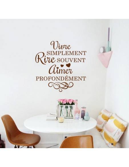 Sticker citation vivre simplement