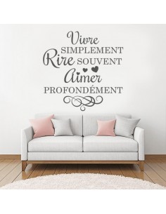 Sticker citation vivre simplement