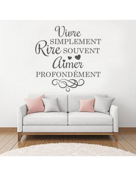 Sticker citation vivre simplement