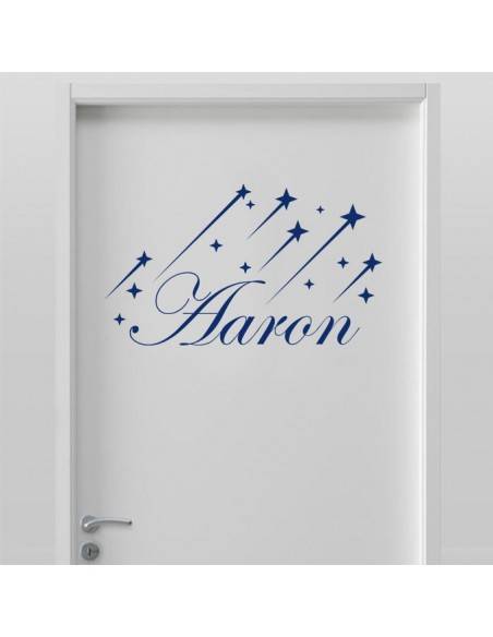 Sticker prénom personnalisé avec étoiles filantes