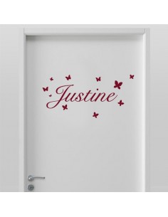 Sticker prénom personnalisé avec papillons 2