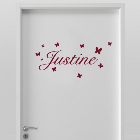 Sticker prénom personnalisé avec papillons