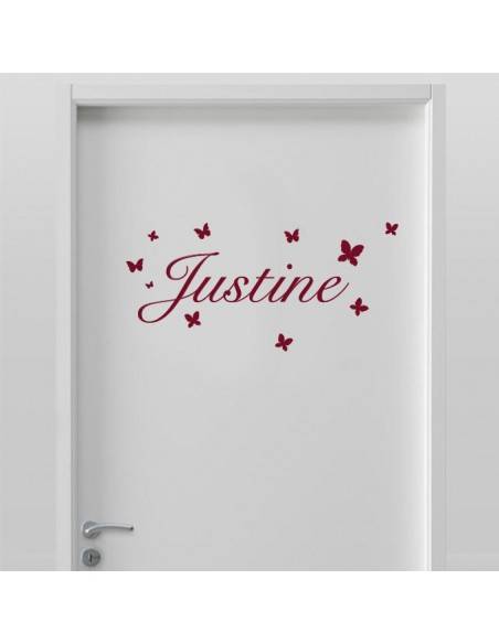 Sticker prénom personnalisé avec papillons