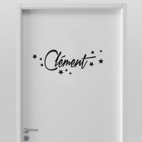 Sticker prénom personnalisé avec étoiles