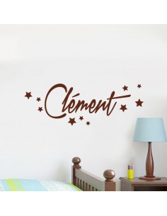 Sticker prénom personnalisé avec étoiles