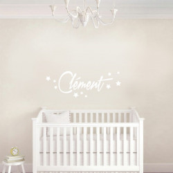 Sticker prénom personnalisé avec étoiles