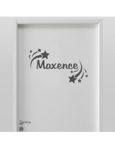 Sticker prénom personnalisé et étoiles filantes 2