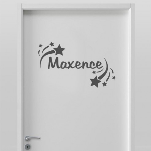 Sticker prénom personnalisé et étoiles filantes