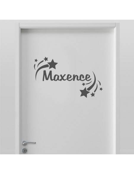 Sticker prénom personnalisé et étoiles filantes