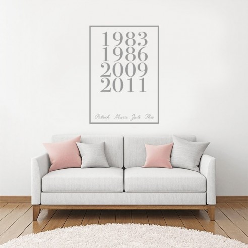 Sticker avec date de naissance famille