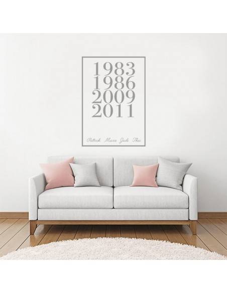 Sticker avec date de naissance famille