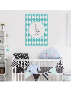 Sticker enfant cadre prénom personnalisé