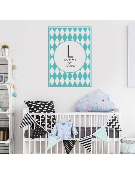 Sticker enfant cadre prénom personnalisé