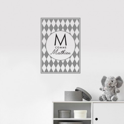 Sticker enfant cadre prénom personnalisé