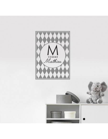 Sticker enfant cadre prénom personnalisé