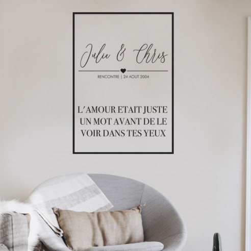 Sticker personnalisé couple encadré