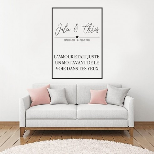 Sticker personnalisé couple encadré