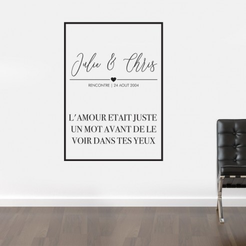 Sticker personnalisé couple encadré