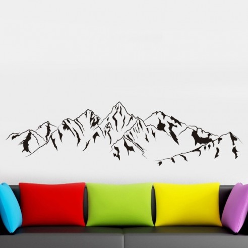 Sticker silhouette montagne