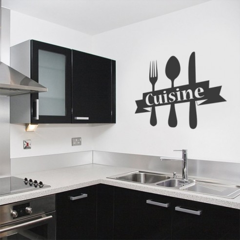Sticker cuisine fourchette couteau