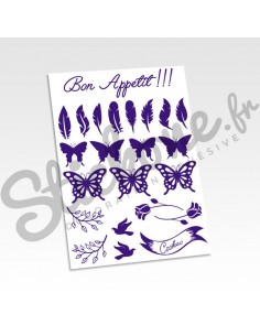 Stickers cookeo plumes et papillons 2