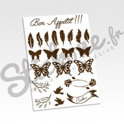Stickers cookeo plumes et papillons