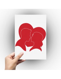 Sticker silhouette couple dans coeur
