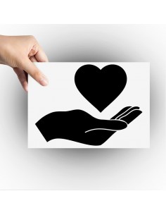 Sticker coeur dans la main