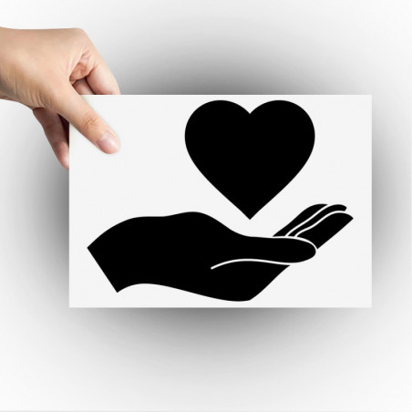 Sticker coeur dans la main