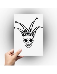 Sticker tête de mort joker