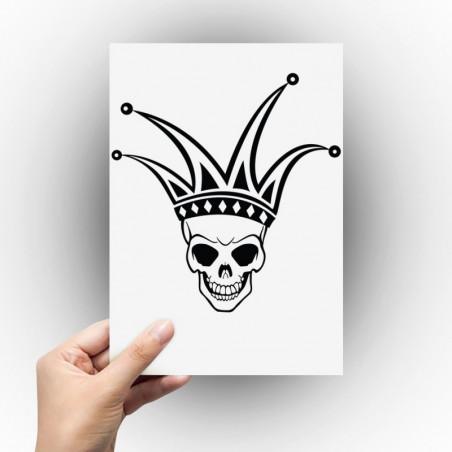 Sticker tête de mort joker
