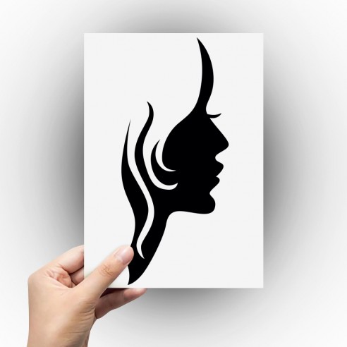 Sticker silhouette visage femme