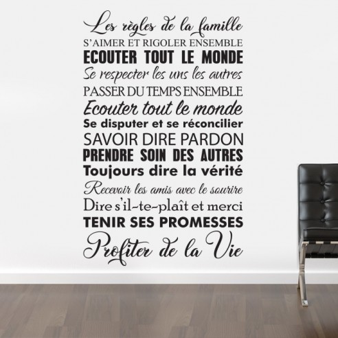 Sticker les règles de la famille