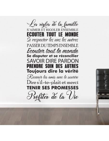 Sticker les règles de la famille