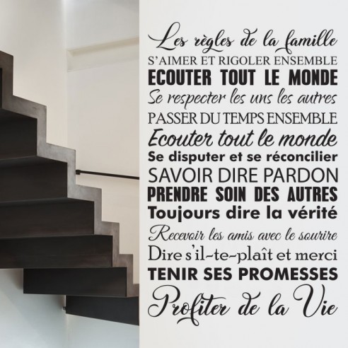 Sticker les règles de la famille