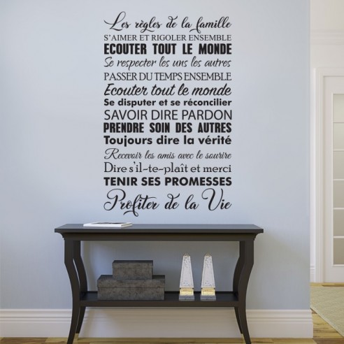 Sticker les règles de la famille