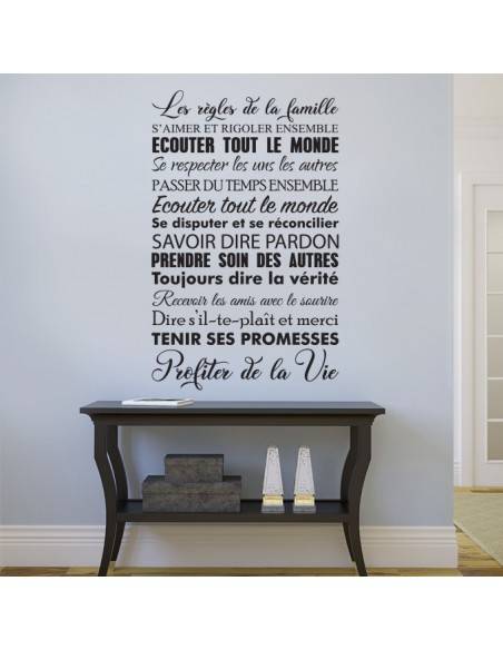 Sticker les règles de la famille