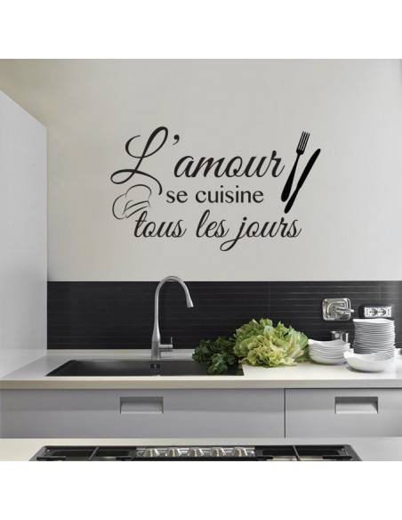 Sticker l'amour ce cuisne tous les jours
