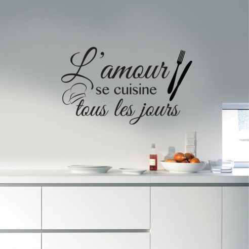 Sticker l'amour ce cuisne tous les jours