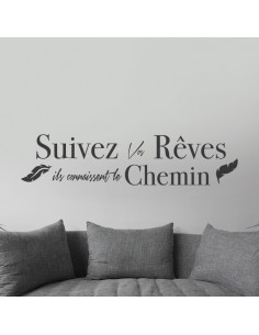 Sticker suivez vos rêves ils connaissent le chemin 2