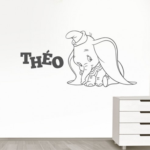 Sticker dumbo avec prénom