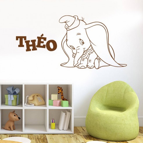 Sticker dumbo avec prénom