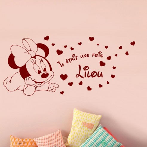 Sticker Minnie bébé avec prénom